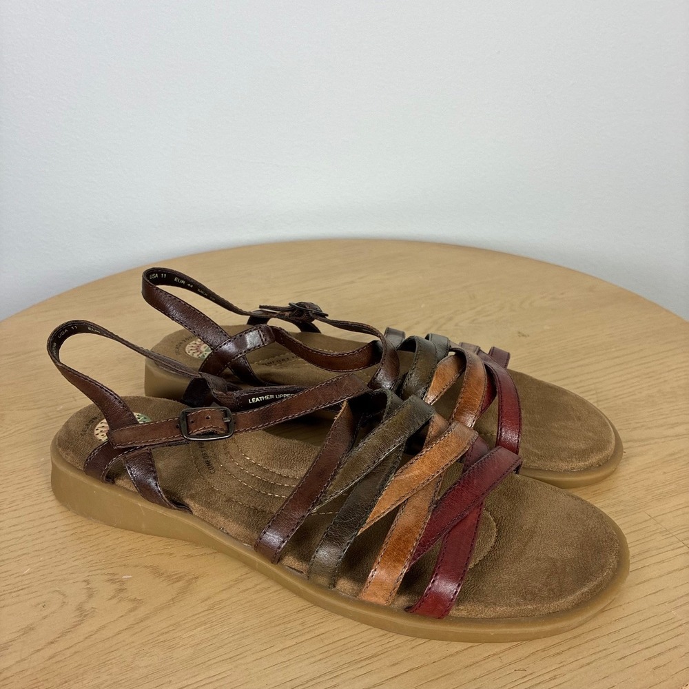 Earth Spirit Ginseng Multi-Strap Leather Sandals Women's 11 Granola Summer Boho